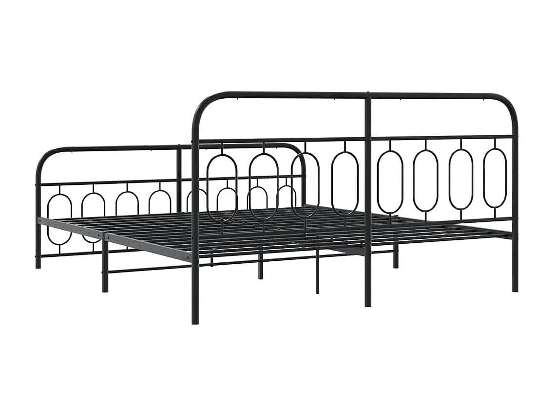 Estrutura de cama sem colchão com pés 180x200 cm preto