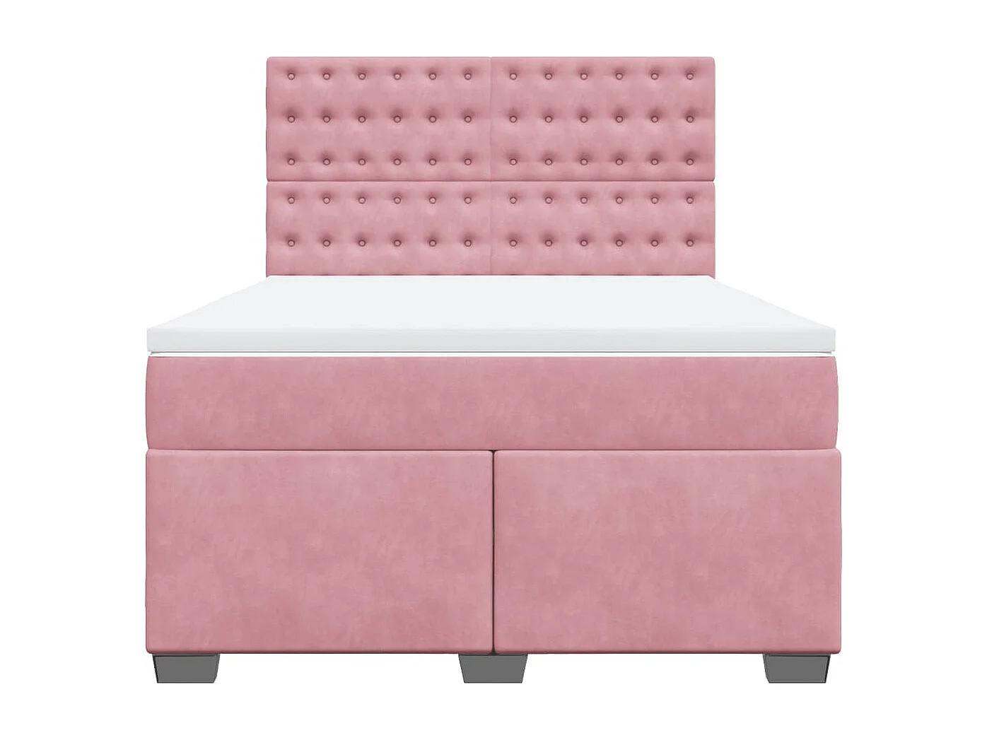 Boxspring met matras fluweel roze 160x200 cm