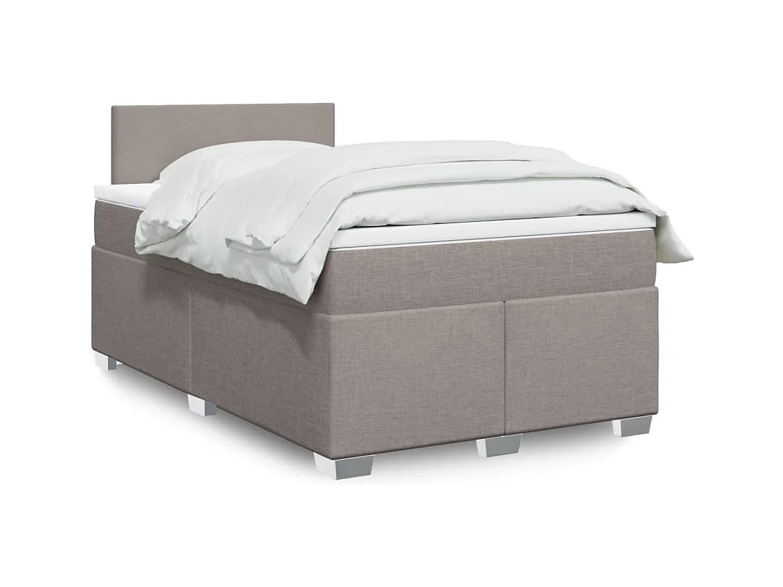 Sommier à lattes de lit avec matelas Taupe 120x200 cm Tissu