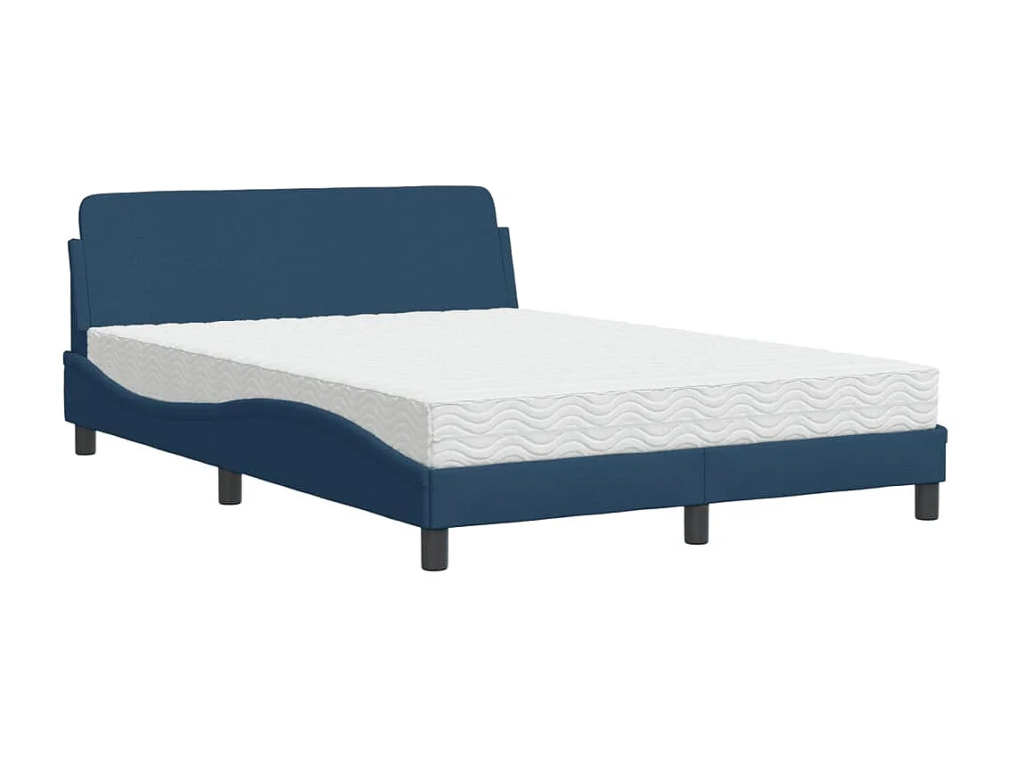 Letto con Materasso Dover Blu 140x190 cm in Tessuto