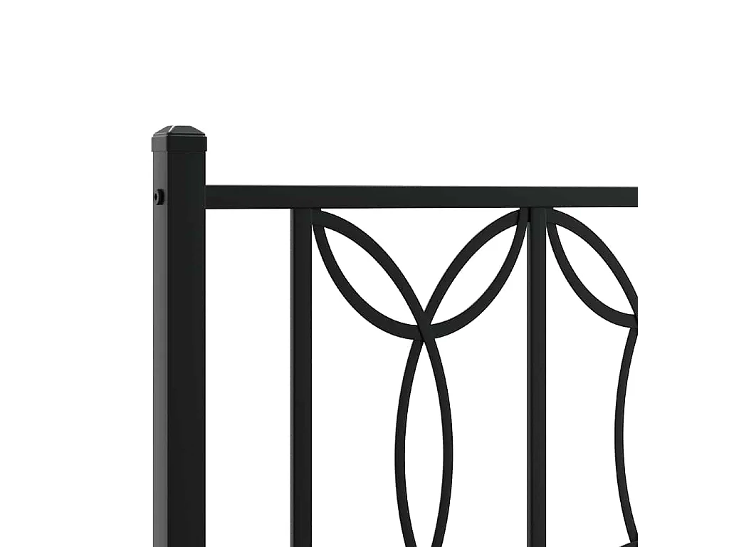 Bedframe met hoofdbord metaal zwart 135x190 cm