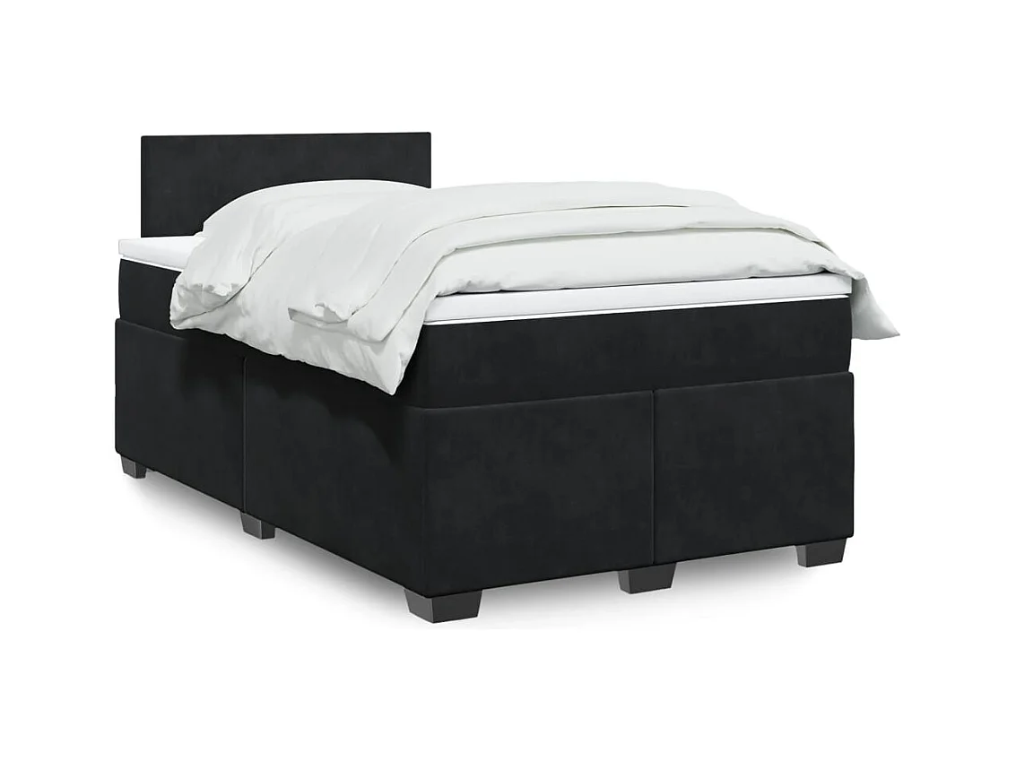 Boxspring met matras fluweel zwart 120x200 cm