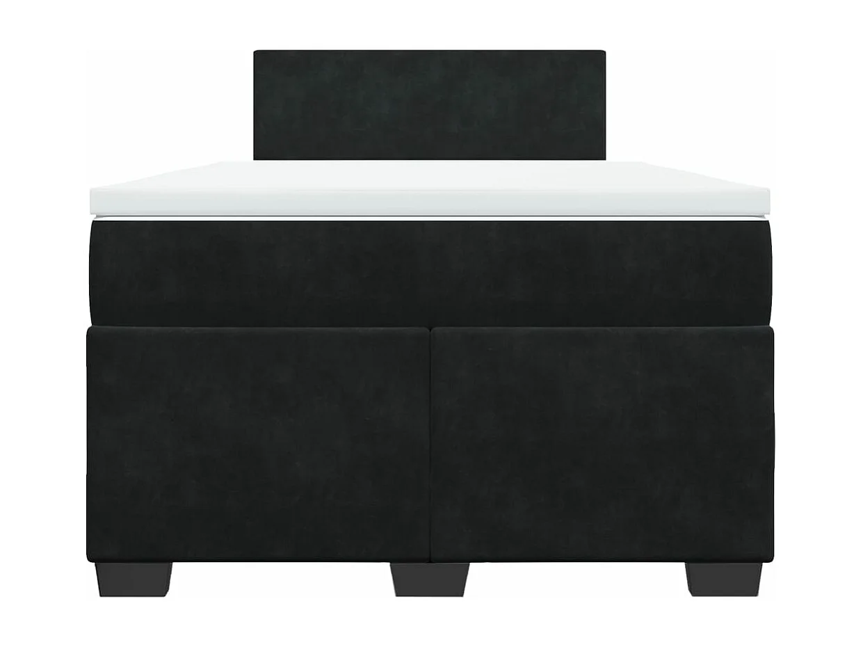 Cama boxspring com colchão 120x200 cm veludo preto