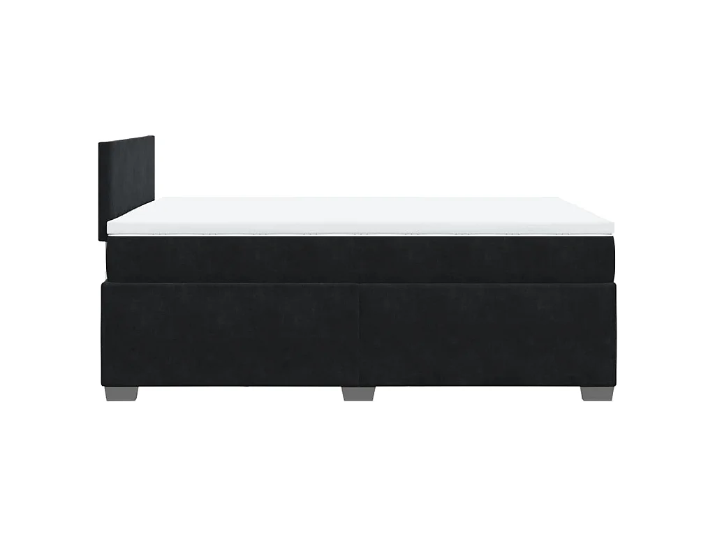 Cama box spring con colchón terciopelo negro 120x200 cm