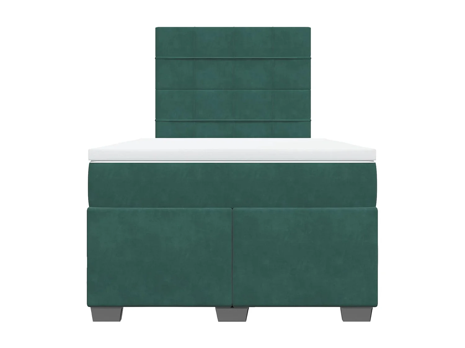 Cama box spring con colchón terciopelo verde oscuro 120x200 cm