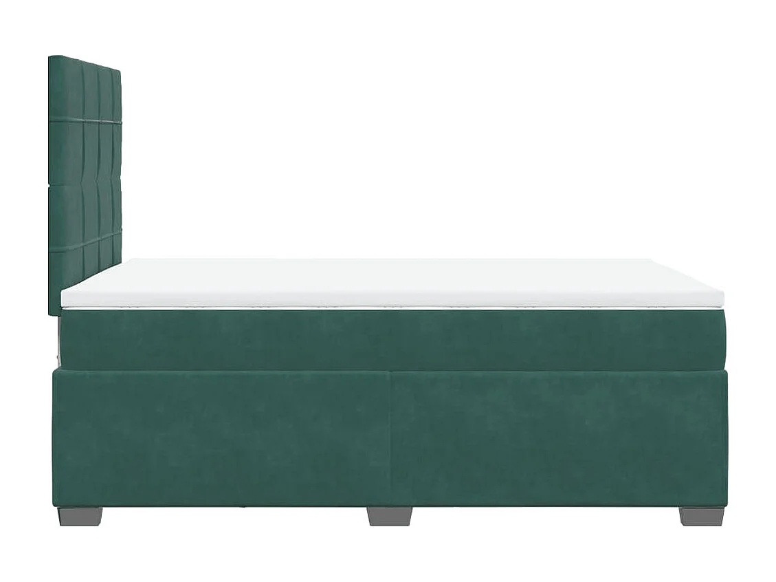 Cama box spring con colchón terciopelo verde oscuro 120x200 cm