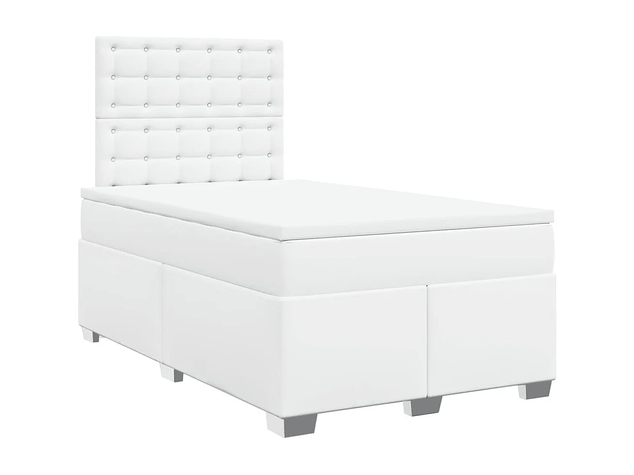 Boxspring met matras kunstleer wit 120x190 cm