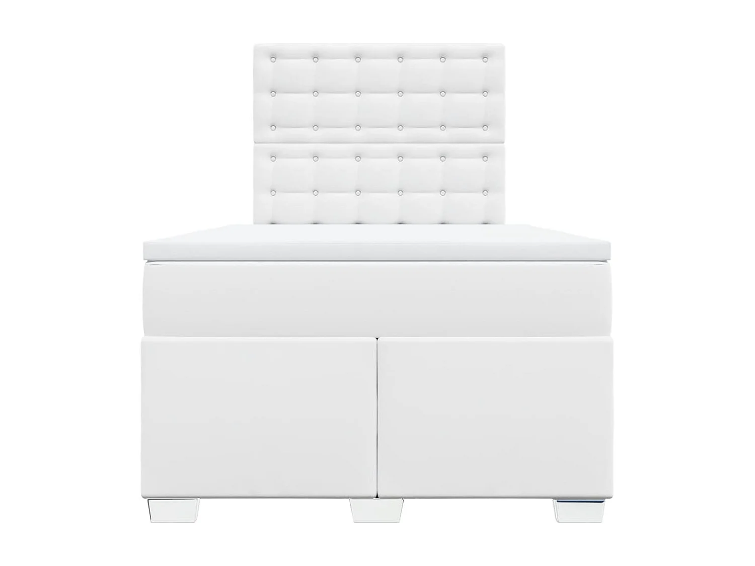 Boxspring met matras kunstleer wit 120x190 cm