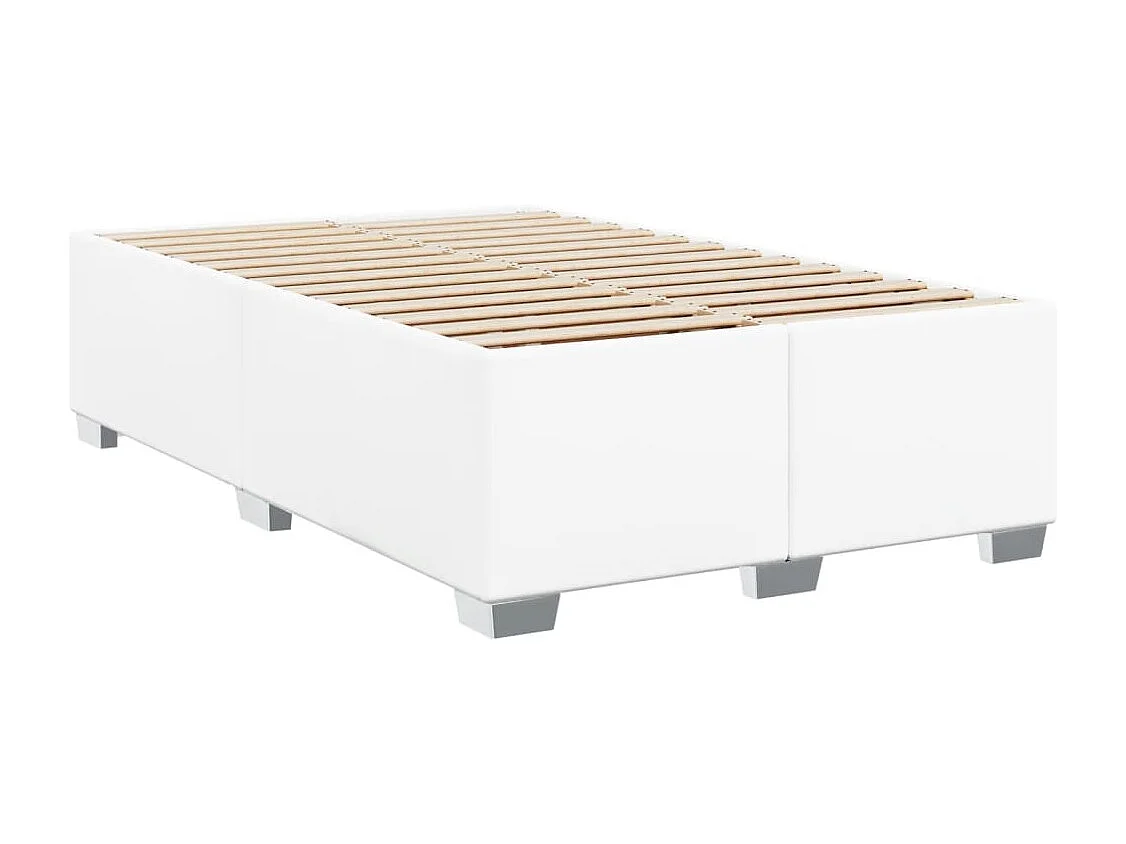 Boxspring met matras kunstleer wit 120x190 cm