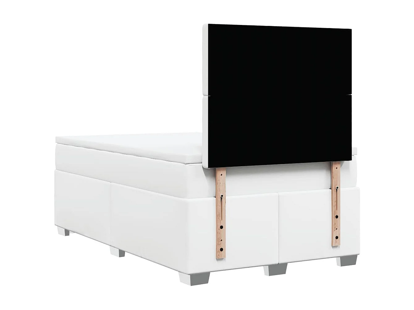 Boxspring met matras kunstleer wit 120x190 cm