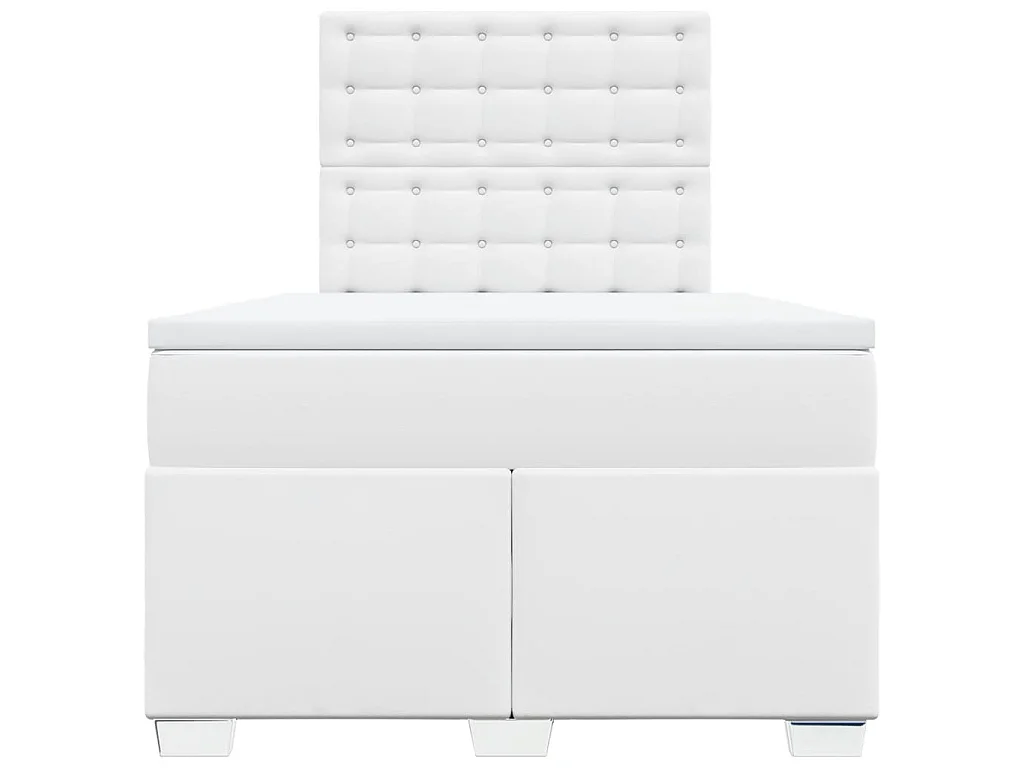 Boxspring met matras kunstleer wit 120x190 cm
