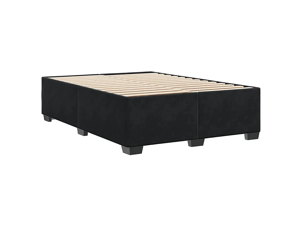 Cadre de lit sans matelas noir 160x200 cm velours