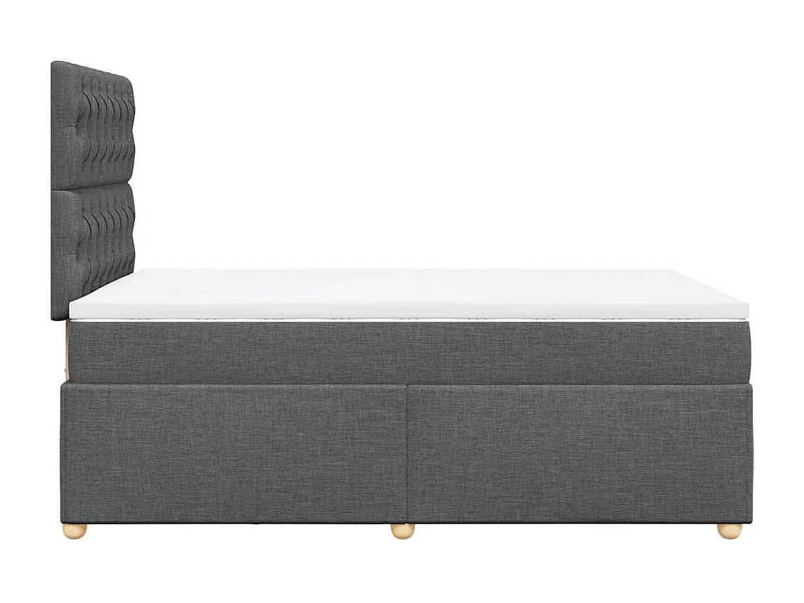 Sommier à lattes de lit avec matelas Gris foncé 120x200cm Tissu