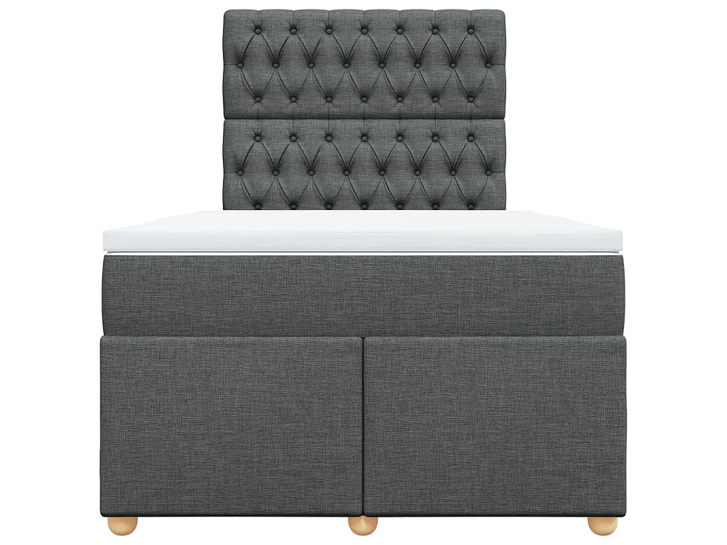 Boxspringbett mit Matratze Dunkelgrau 120x200 cm Stoff