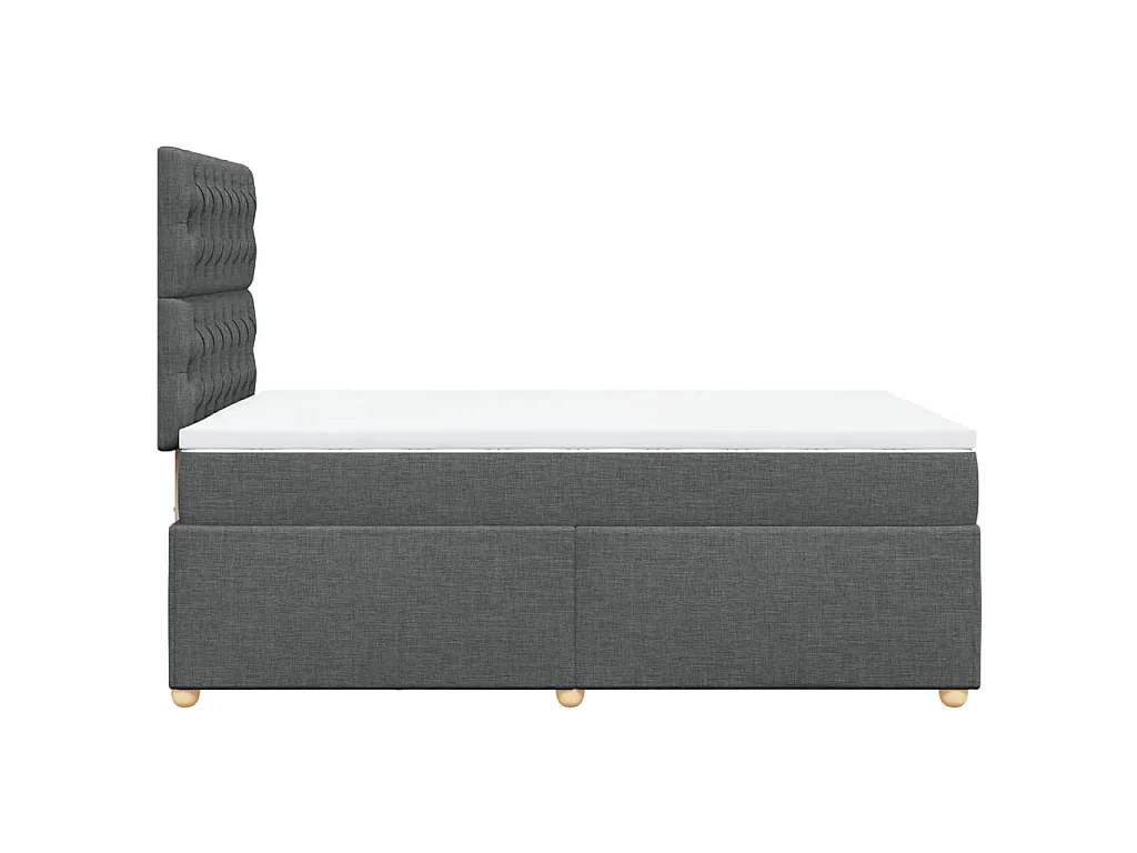 Boxspringbett mit Matratze Dunkelgrau 120x200 cm Stoff