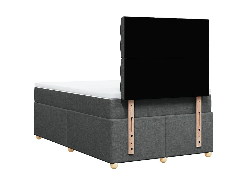 Boxspringbett mit Matratze Dunkelgrau 120x200 cm Stoff