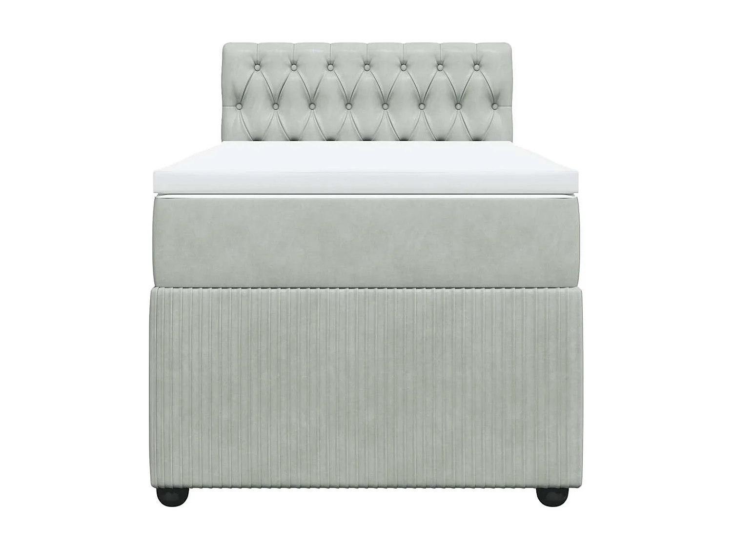 Boxspring met matras fluweel lichtgrijs 90x200 cm