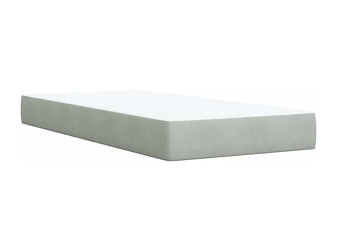 Boxspring met matras fluweel lichtgrijs 90x200 cm