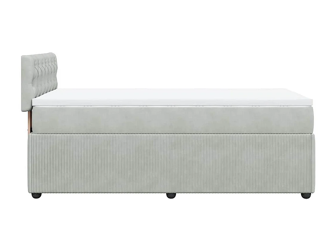 Boxspring met matras fluweel lichtgrijs 90x200 cm