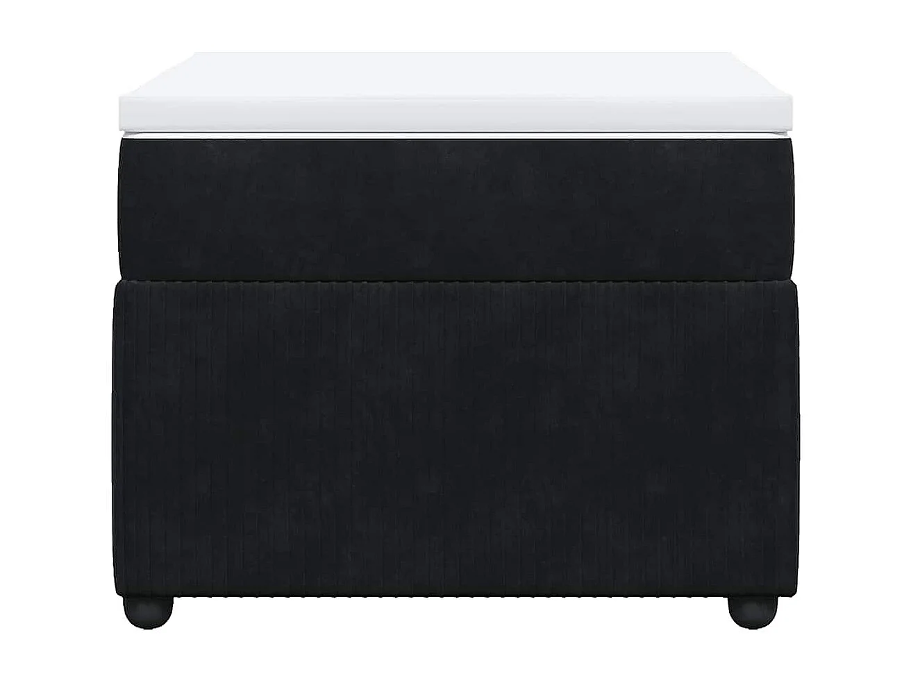 Cama box spring con colchón terciopelo negro 100x200 cm
