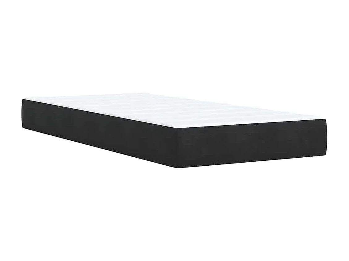 Cama box spring con colchón terciopelo negro 100x200 cm