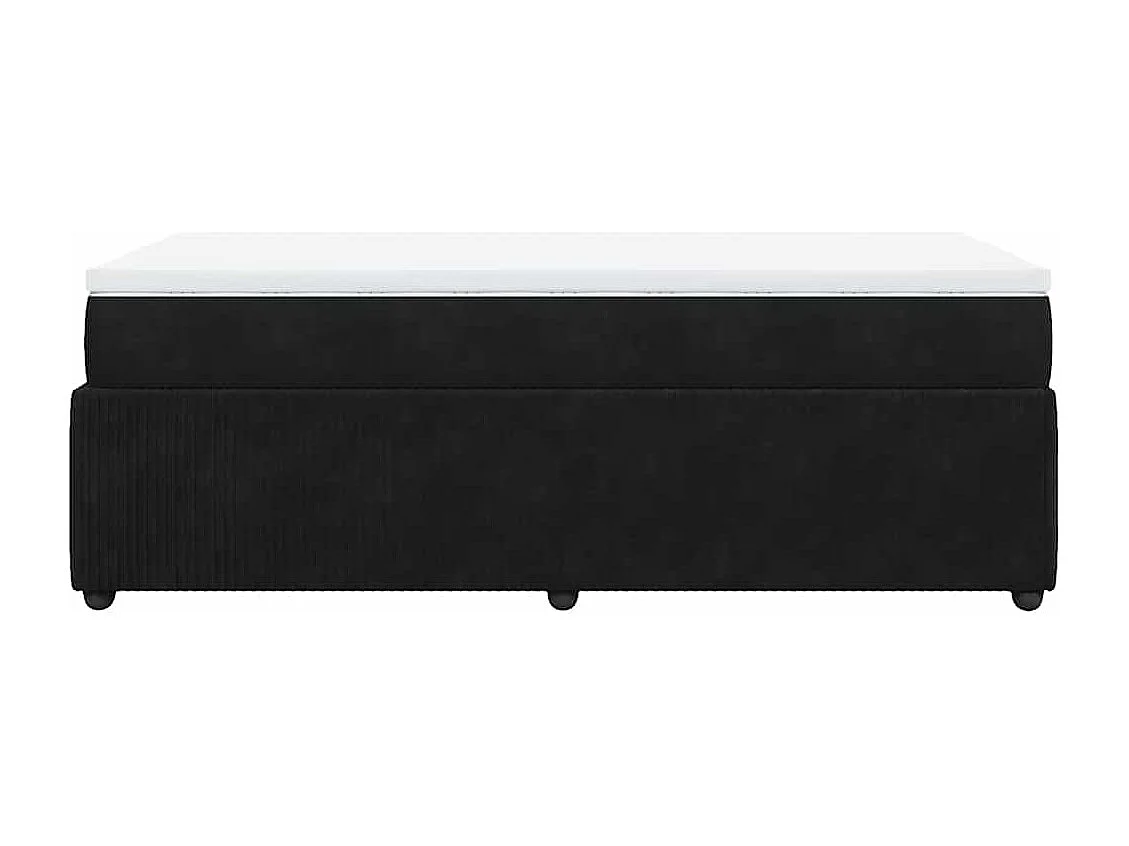 Cama box spring con colchón terciopelo negro 100x200 cm