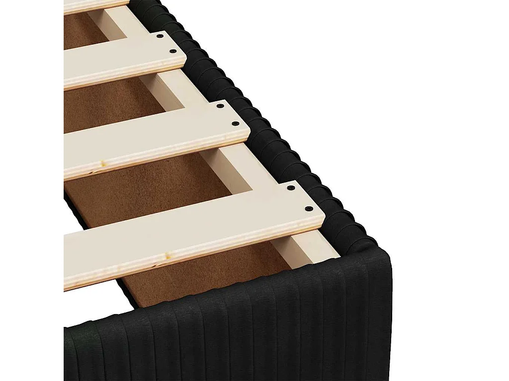 Cama box spring con colchón terciopelo negro 100x200 cm