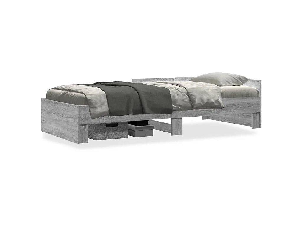 Cadre de lit sans matelas sonoma gris 100x200 cm