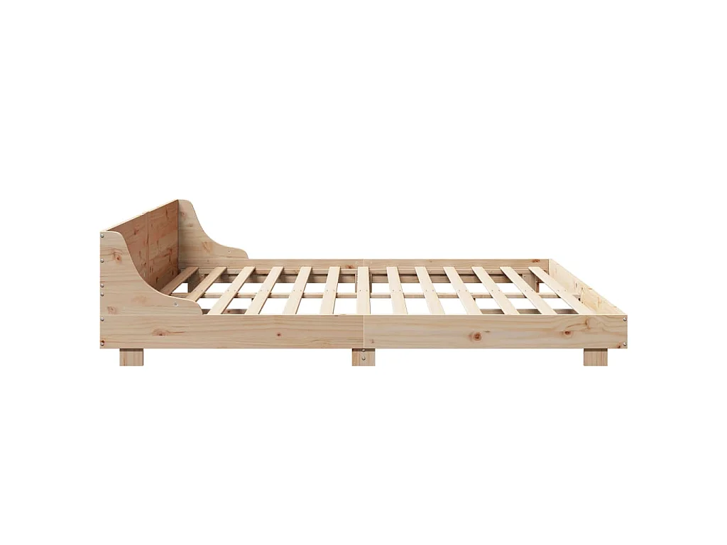 Letto senza Materasso 200x200 cm in Legno Massello di Pino