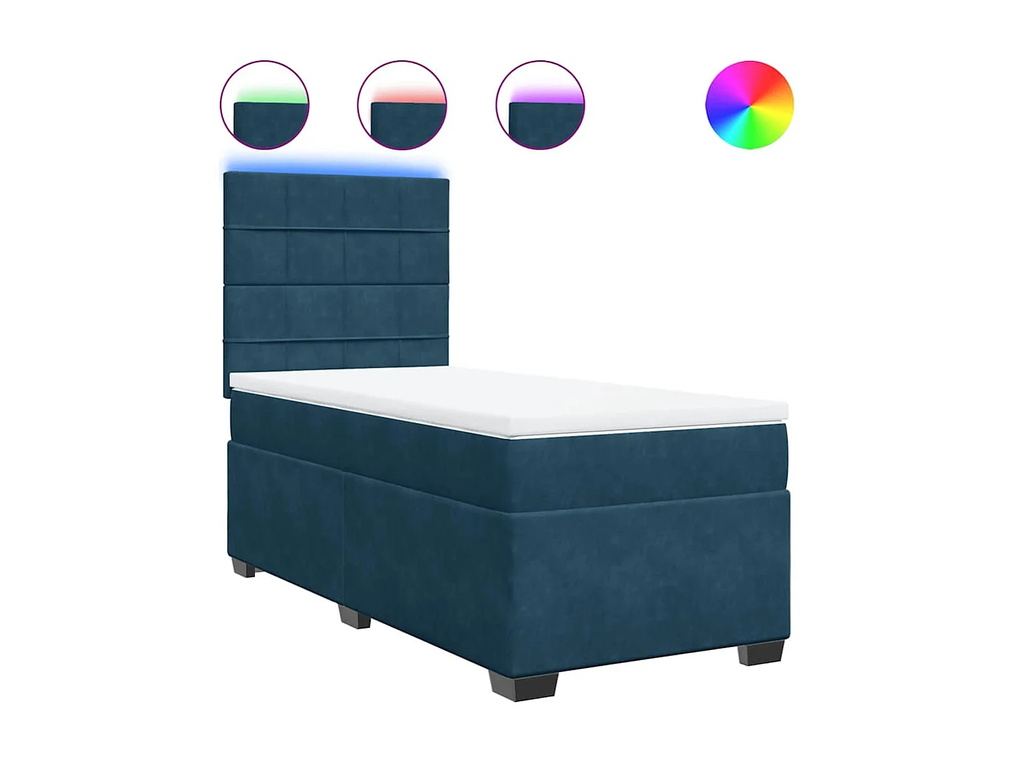 Sommier à lattes de lit avec matelas bleu 100x200 cm