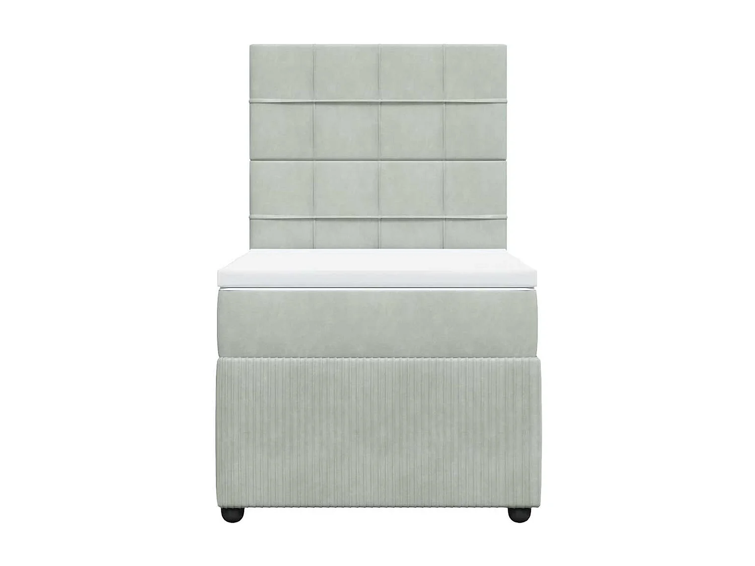 Boxspringbett mit Matratze Hellgrau 90x190 cm Samt