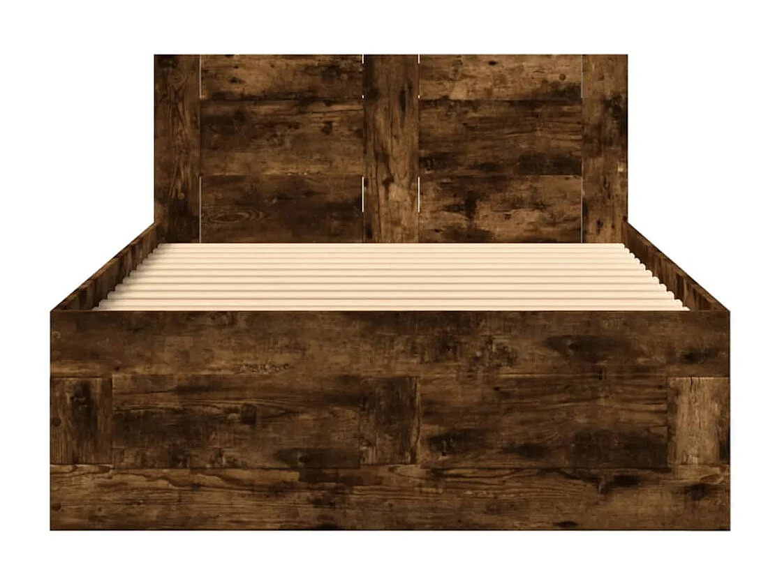 Bettgestell mit Kopfteil Räuchereiche 90x200 cm Holzwerkstoff