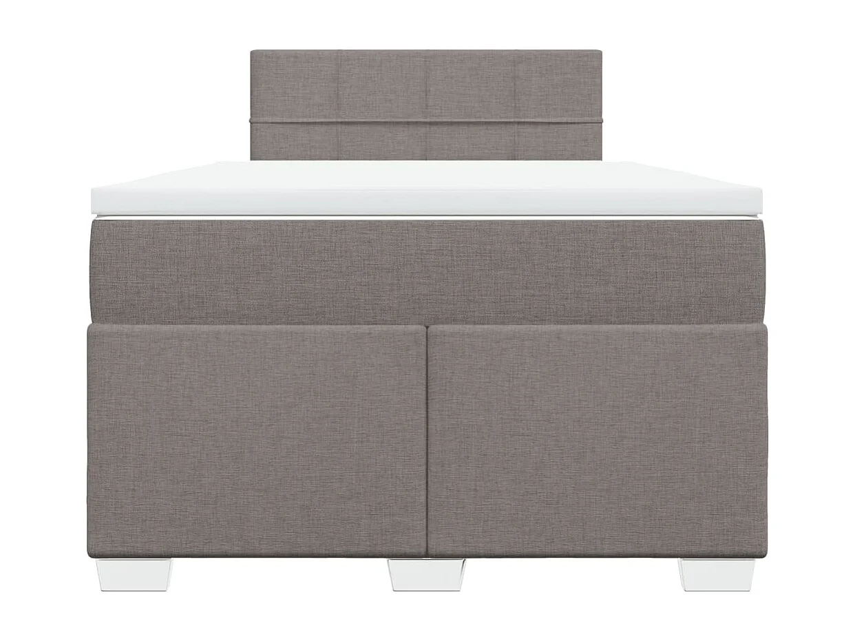 Sommier à lattes de lit avec matelas Taupe 120x200 cm Tissu