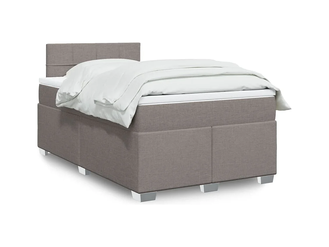 Sommier à lattes de lit avec matelas Taupe 120x200 cm Tissu