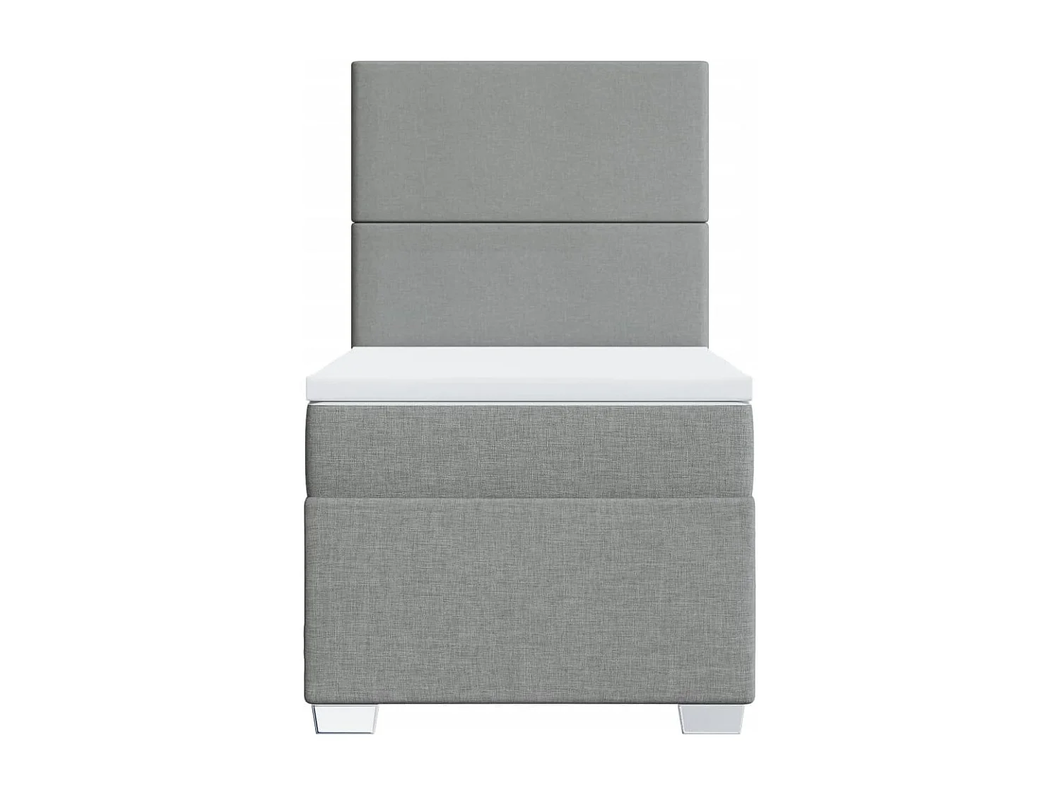 Boxspringbett mit Matratze Hellgrau 100x200 cm Stoff