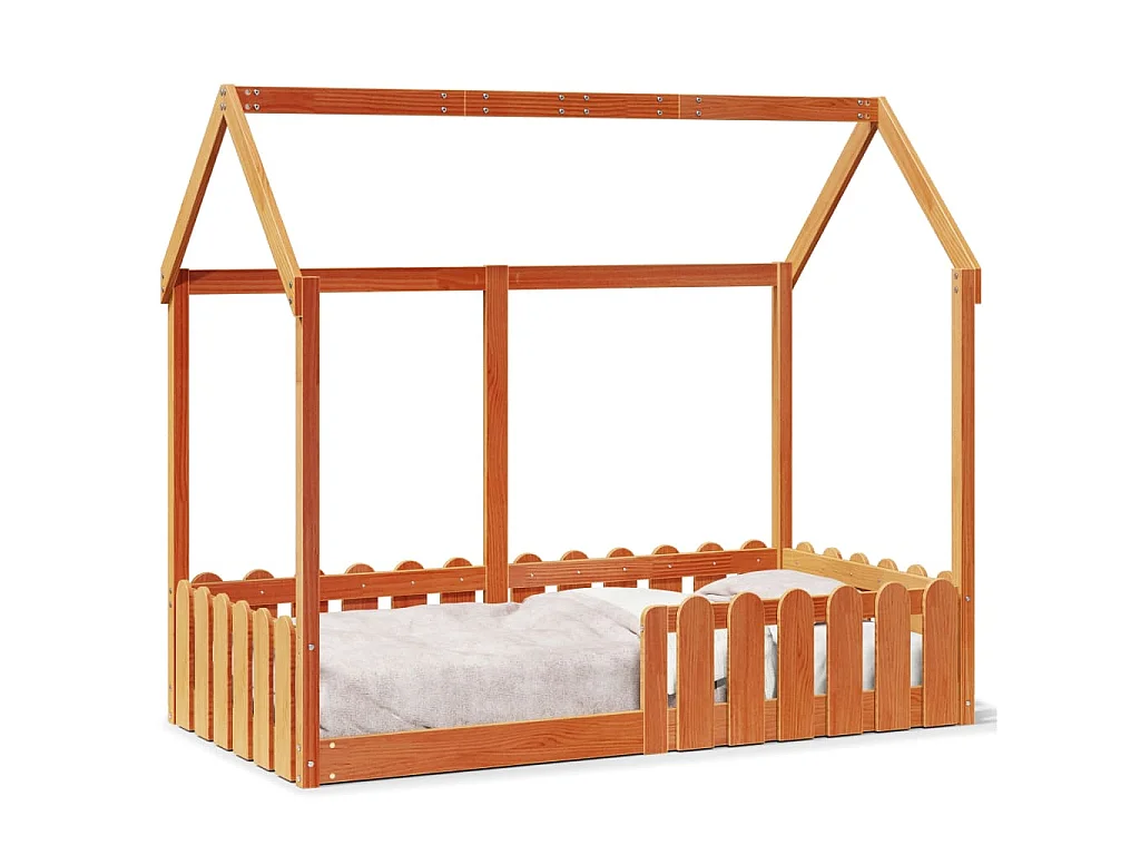 Cadre de lit d'enfants forme de maison sans matelas 80x160 cm