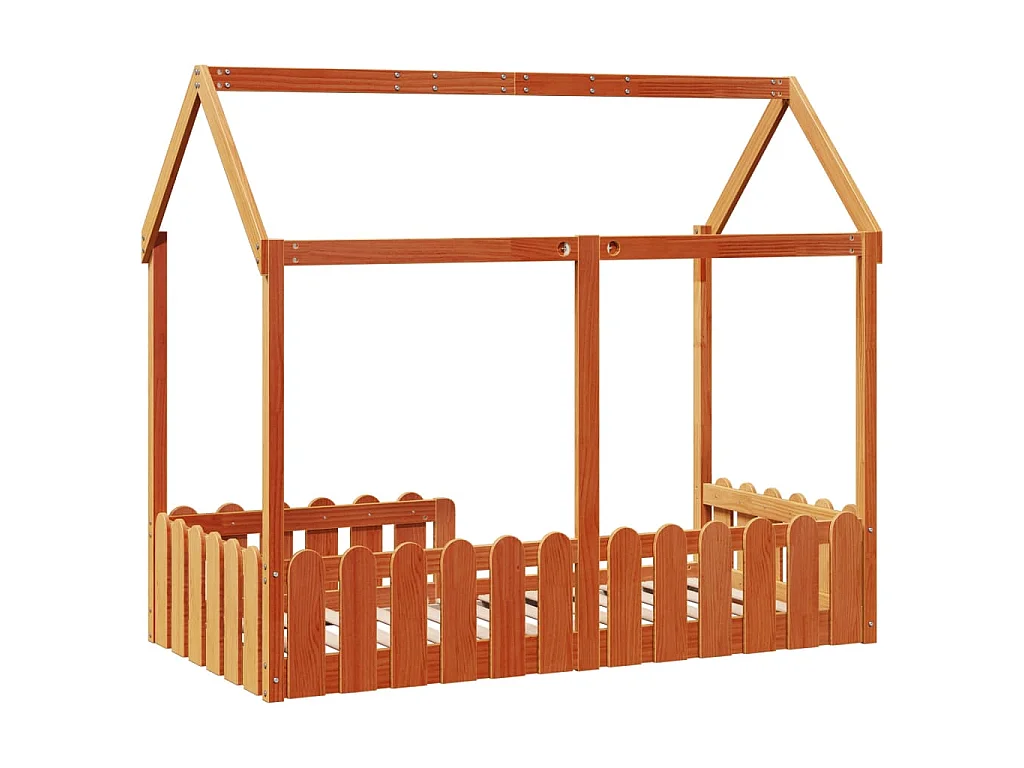 Cadre de lit d'enfants forme de maison sans matelas 80x160 cm