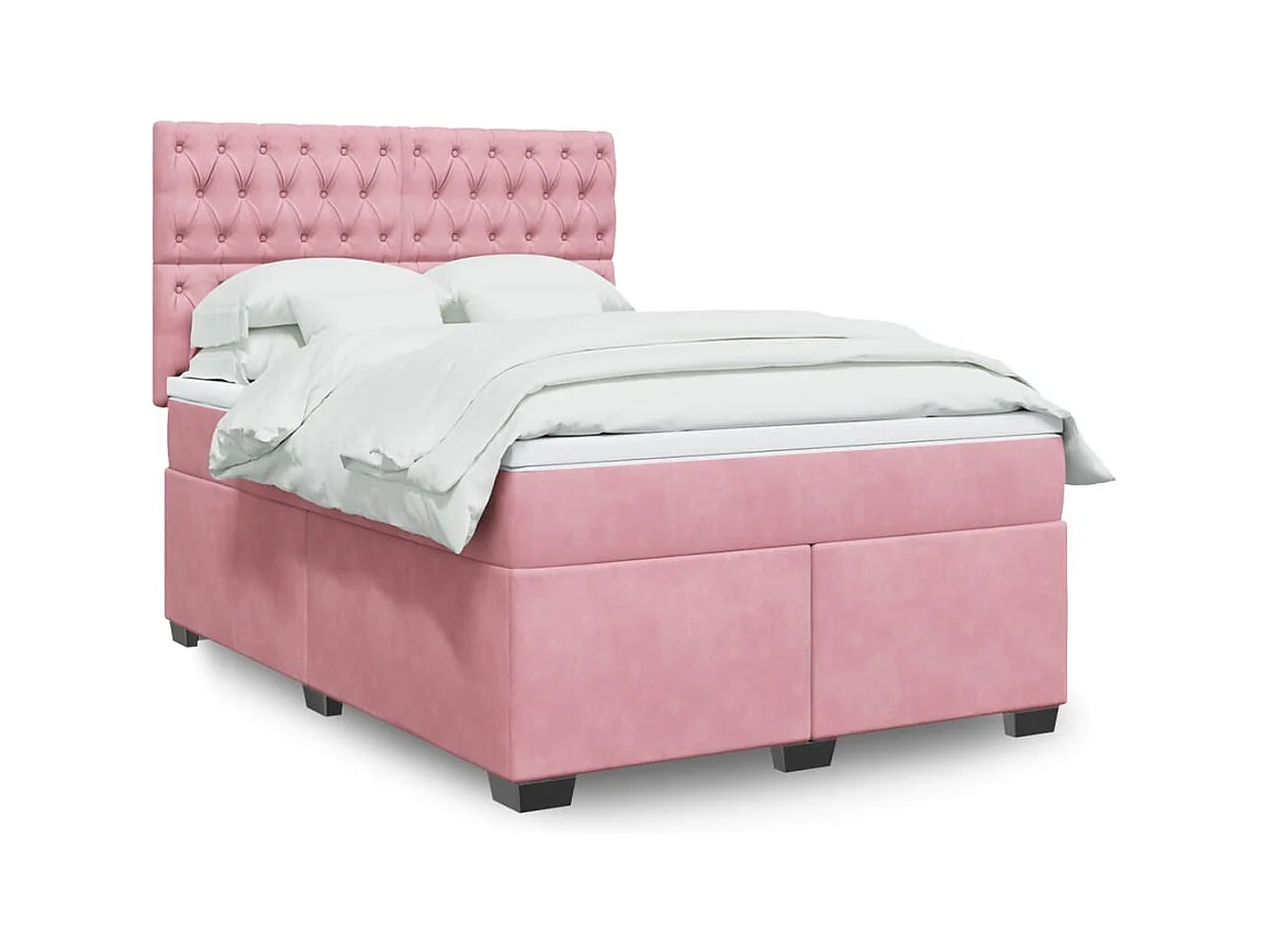 Sommier à lattes de lit avec matelas Rose 160x200 cm Velours