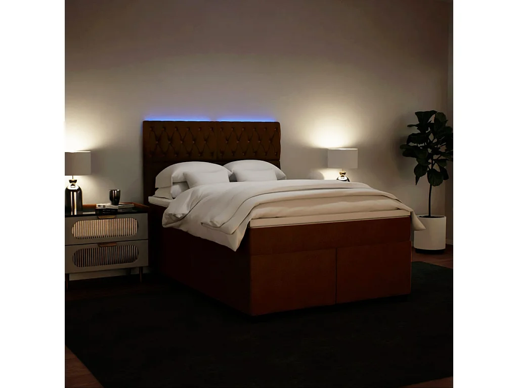 Boxspringbett mit Matratze Rosa 160x200 cm Samt