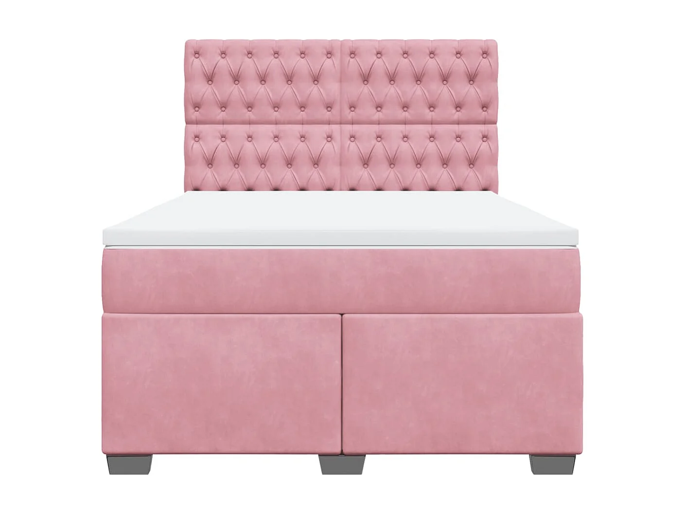 Boxspringbett mit Matratze Rosa 160x200 cm Samt