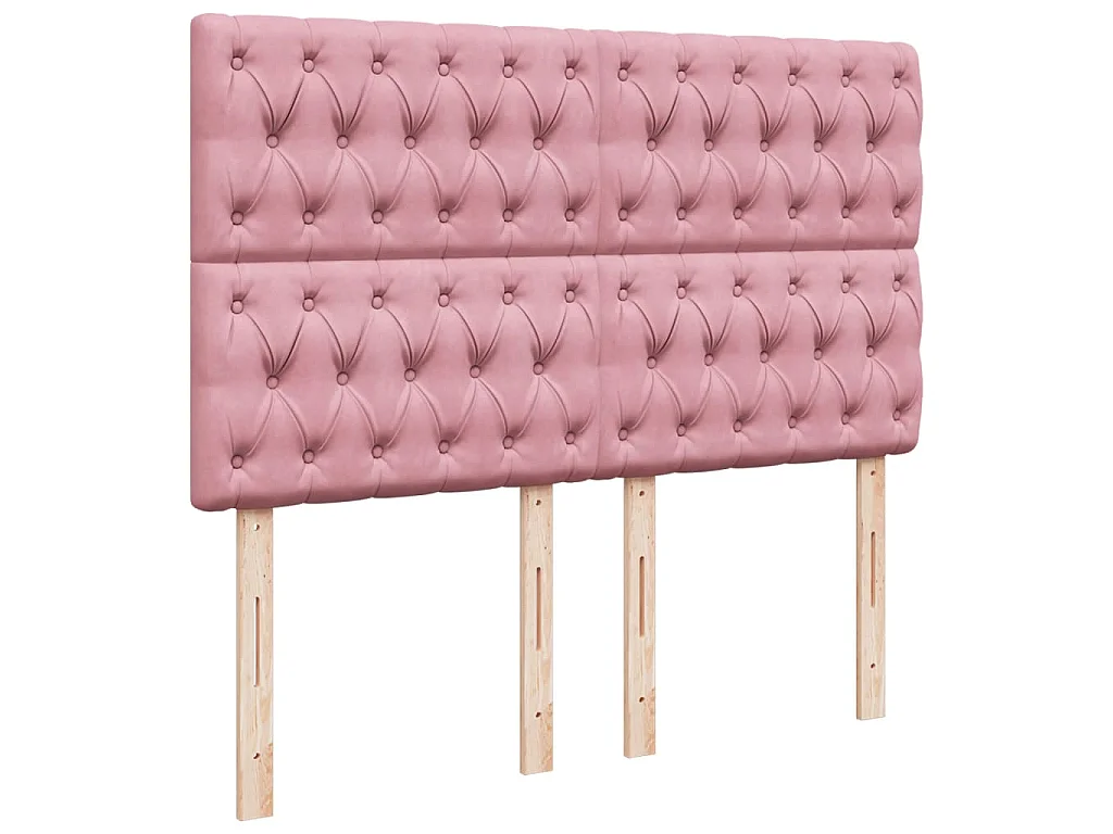 Boxspringbett mit Matratze Rosa 160x200 cm Samt