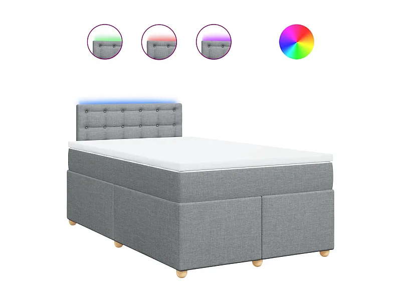 Sommier à lattes de lit avec matelas Gris clair 120x200cm Tissu