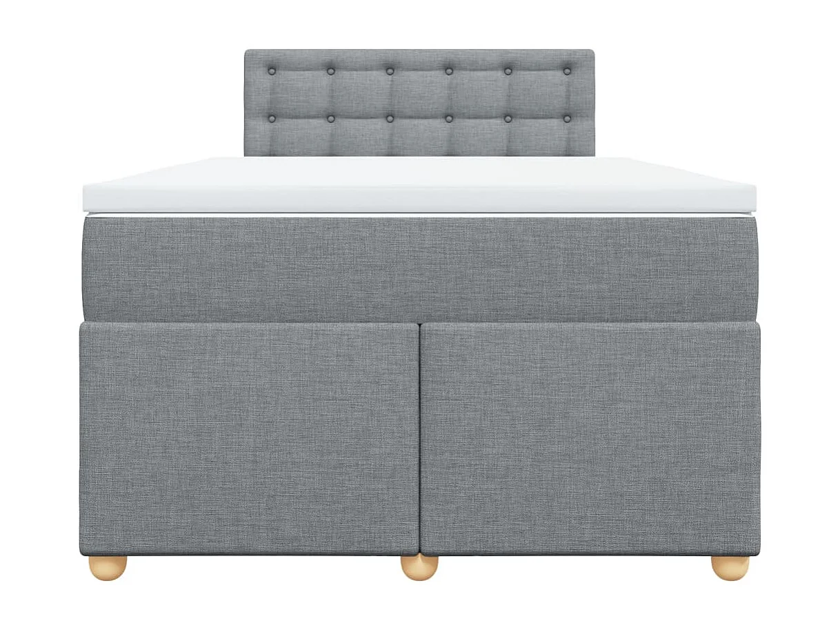 Cama box spring con colchón tela gris claro 120x200 cm
