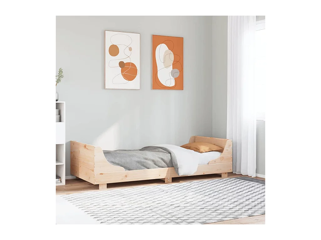 Cadre de lit sans matelas 75x190 cm bois de pin massif
