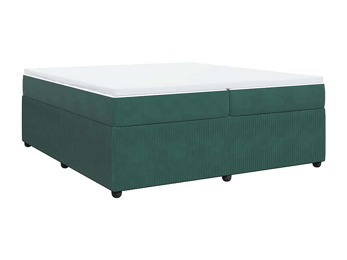 Boxspring met matras fluweel donkergroen 200x200 cm