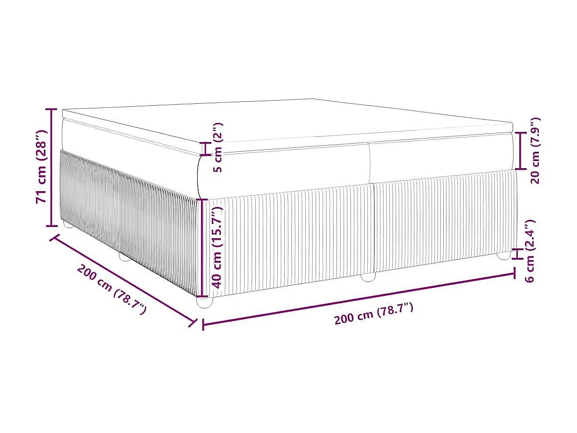 Boxspring met matras fluweel donkergroen 200x200 cm