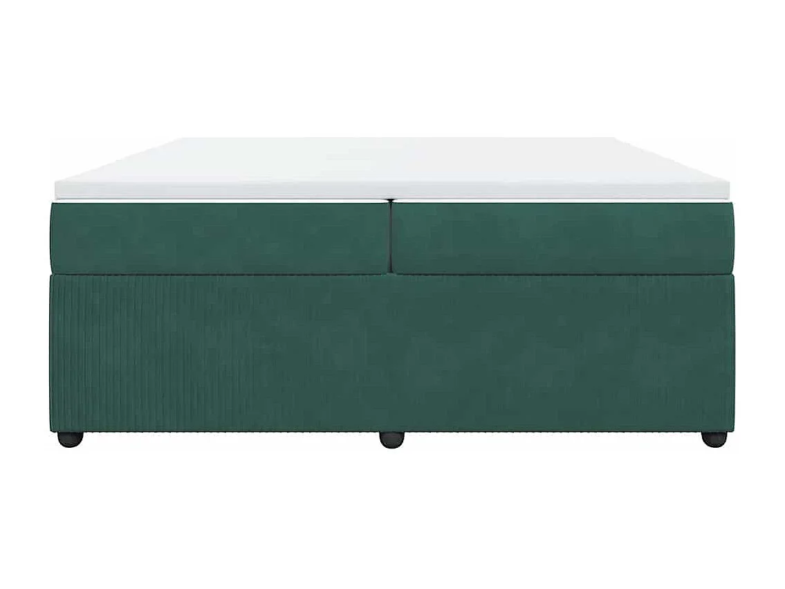 Boxspring met matras fluweel donkergroen 200x200 cm