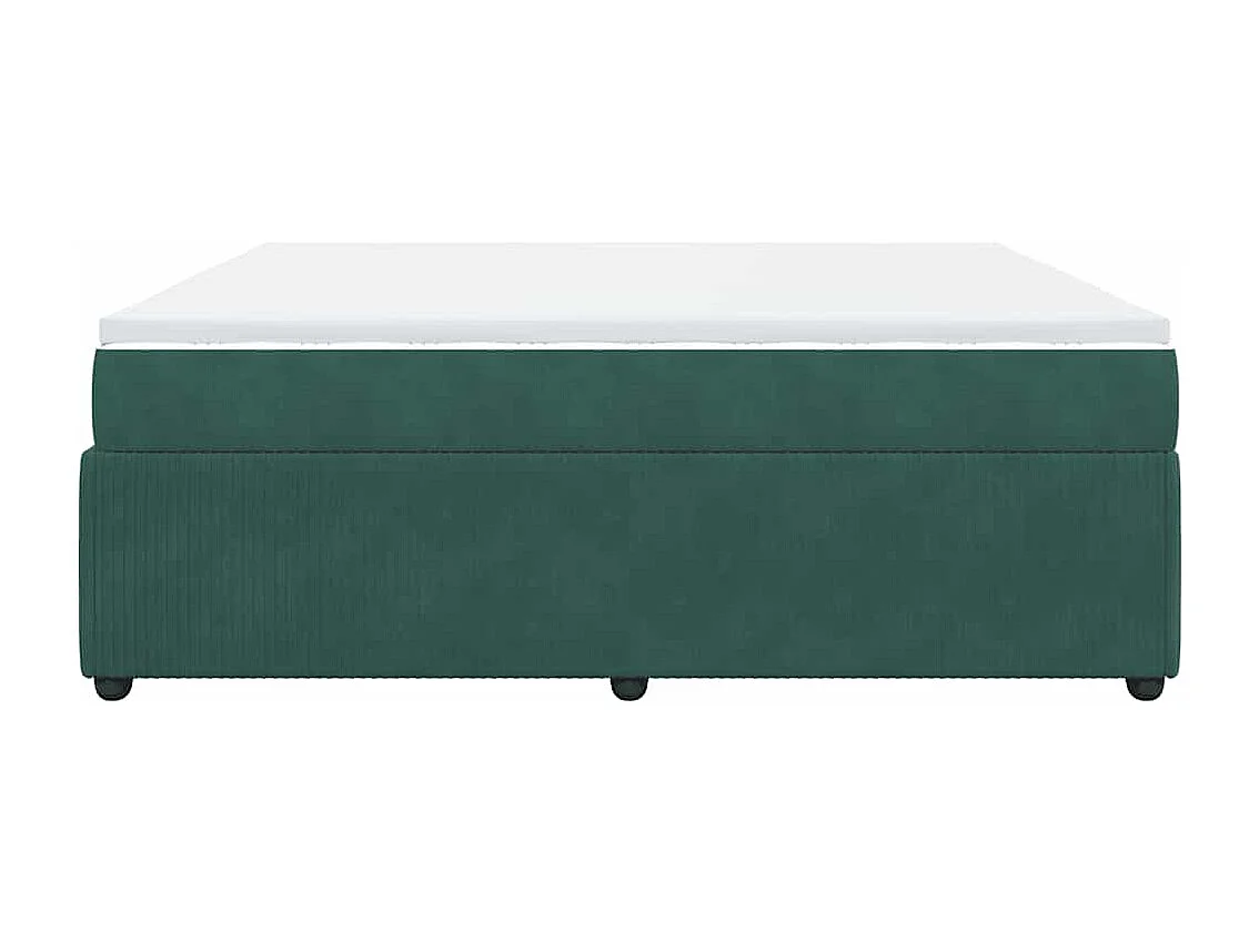 Boxspring met matras fluweel donkergroen 200x200 cm