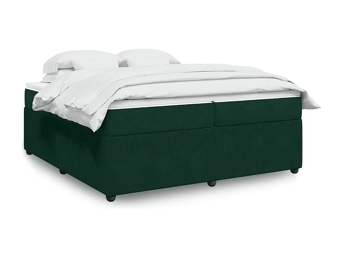 Sommier à lattes de lit et matelas Vert foncé 200x200cm Velours