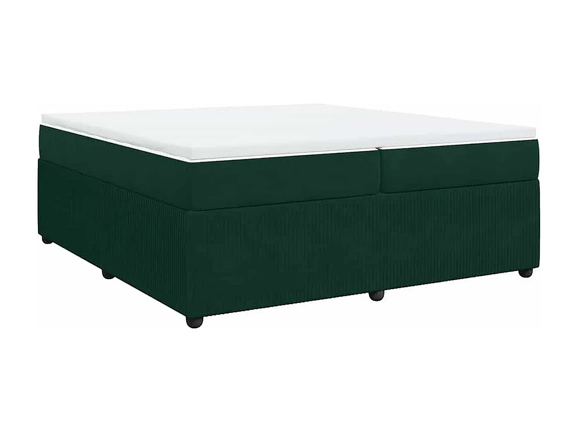 Sommier à lattes de lit et matelas Vert foncé 200x200cm Velours